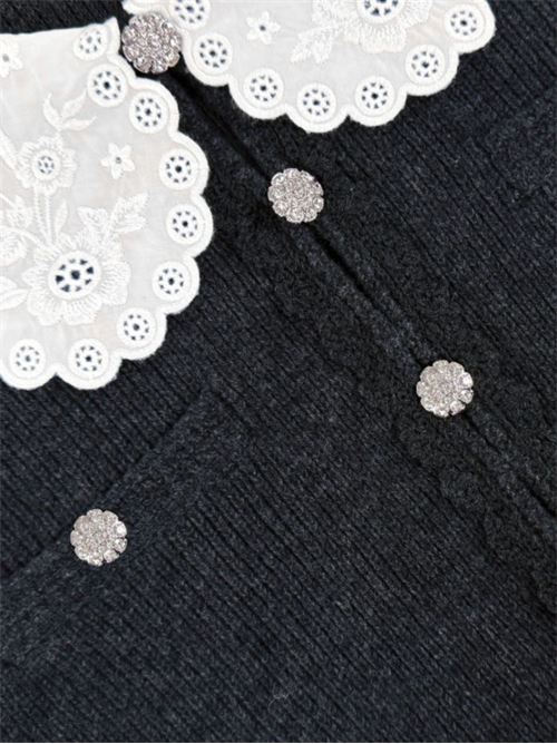 Cardigan crop SELF PORTRAIT | RS26121CBGREY